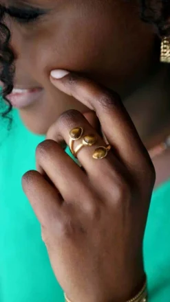 Online Bague Acier Inoxydable Nafy Ocre Femmes Bague