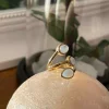 Best Sale Bague Ajustable Doree/Blanc Nafy Femmes Bague