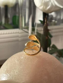 Best Sale Bague Ajustable Doree/Blanc Nafy Femmes Bague
