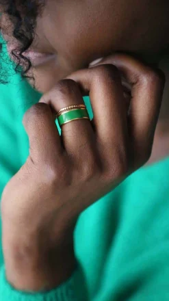 Clearance Bague Ajustable Vert Dulce Femmes Bague