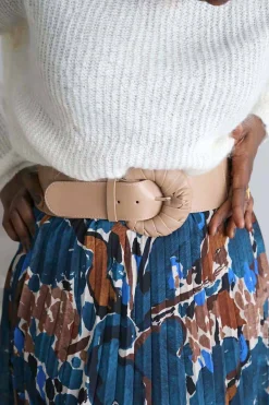 Clearance Ceinture Elastique Beige Odessa Femmes Ceinture