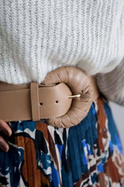 Clearance Ceinture Elastique Beige Odessa Femmes Ceinture