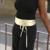 Flash Sale Ceinture En Cuir Metallise Dore Casey Femmes Ceinture