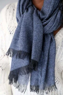 New Echarpe Bleu Fiona Femmes Echarpe & Tour De Cou