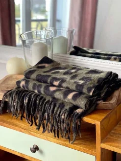 Shop Echarpe Marron Vert Kaki Catalina Femmes Echarpe & Tour De Cou