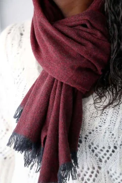 Sale Echarpe Rouge Bordeaux Fiona Femmes Echarpe & Tour De Cou