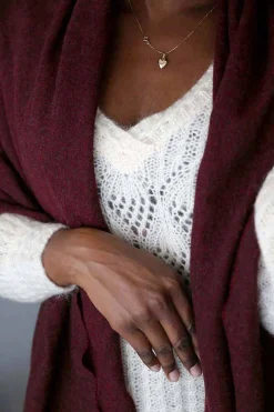 Sale Echarpe Rouge Bordeaux Fiona Femmes Echarpe & Tour De Cou