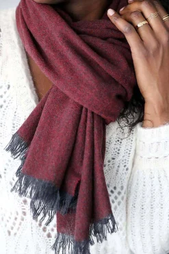 Sale Echarpe Rouge Bordeaux Fiona Femmes Echarpe & Tour De Cou