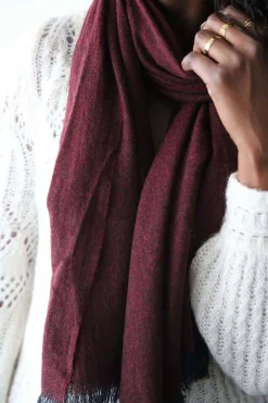 Sale Echarpe Rouge Bordeaux Fiona Femmes Echarpe & Tour De Cou