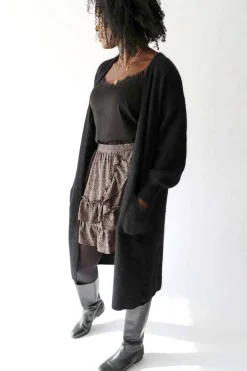 Cheap Gilet Long Noir Mohair Dan Femmes Gilet