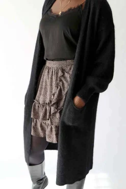 Cheap Gilet Long Noir Mohair Dan Femmes Gilet