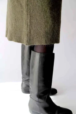 Shop Gilet Long Vert Mohair Dan Femmes Gilet