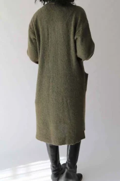 Shop Gilet Long Vert Mohair Dan Femmes Gilet