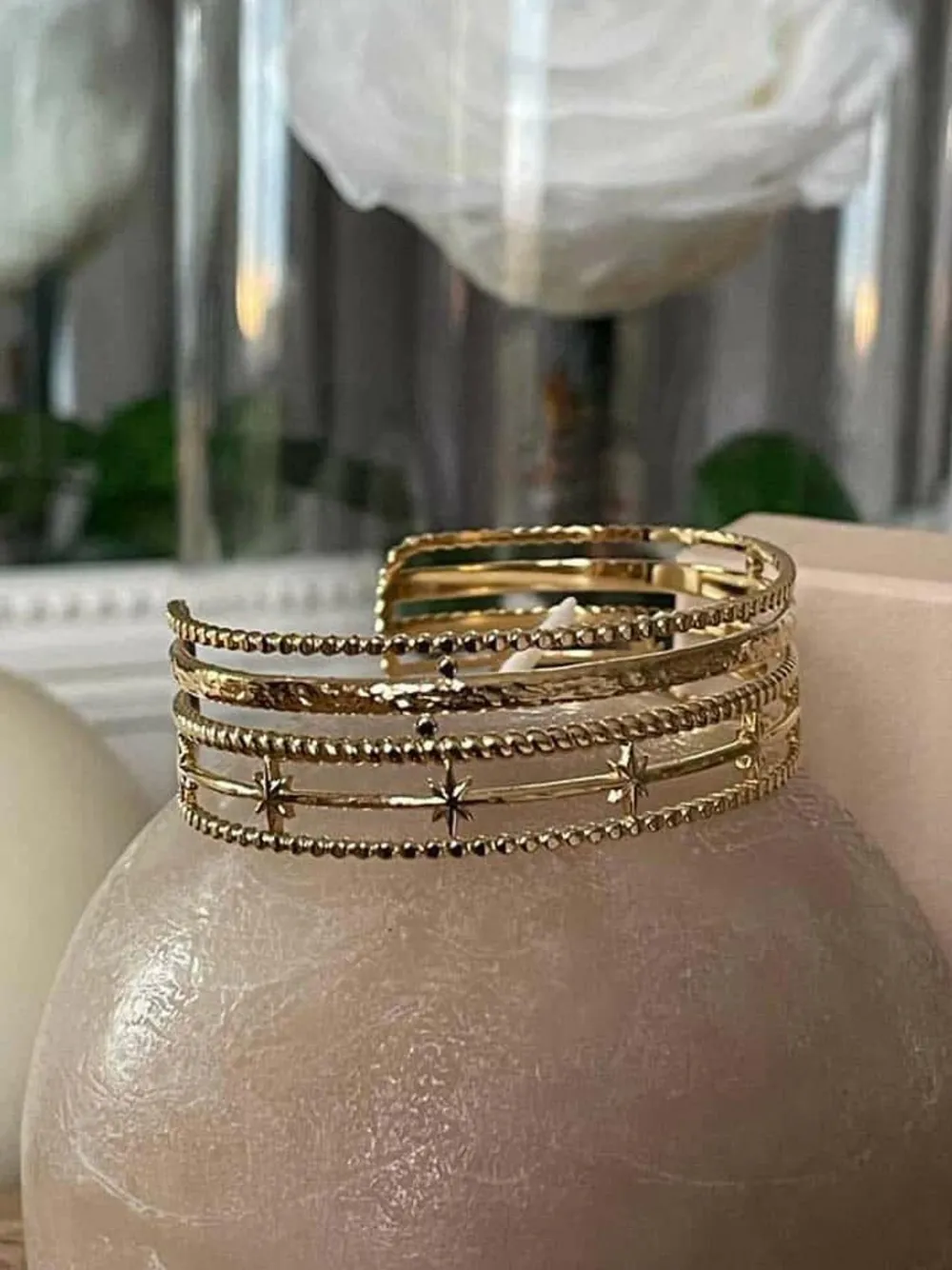 Clearance Jonc Multi Rangs Dore Katy Femmes Bracelet, Jonc & Manchette