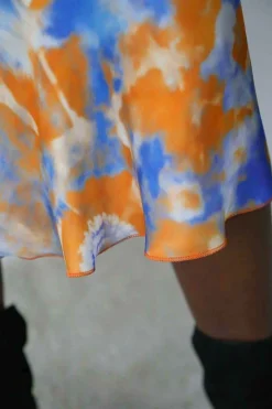 Sale Jupe Midi Satinee Orange Gina Femmes Jupe