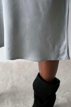 Cheap Jupe Midi Soie Gris Natty Femmes Jupe
