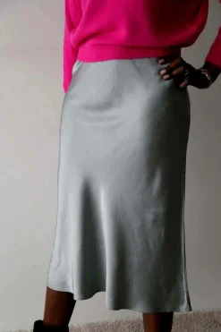 Cheap Jupe Midi Soie Gris Natty Femmes Jupe