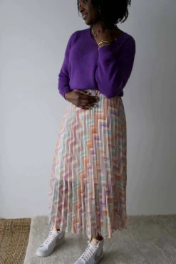 New Jupe Plissee Rose Ziguy Femmes Jupe