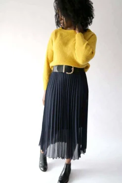 Best Jupe Plissee Uni Bleu Caudy Femmes Jupe