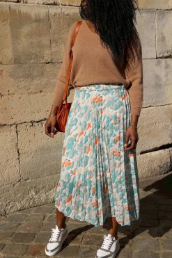 Sale Jupe Plissee Vert Fadela Femmes Jupe