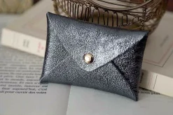 Store Porte-Cartes En Cuir Anthracite Ayden Femmes Porte-Cartes
