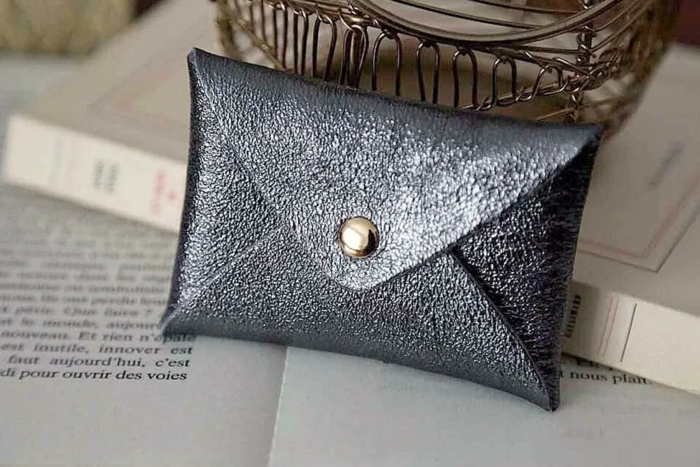 Store Porte-Cartes En Cuir Anthracite Ayden Femmes Porte-Cartes