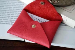 Online Porte-Cartes En Cuir Corail Auguste Femmes Porte-Cartes
