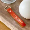 Outlet Porte-Clés En Cuir Orange Daisy Femmes Porte-Clés