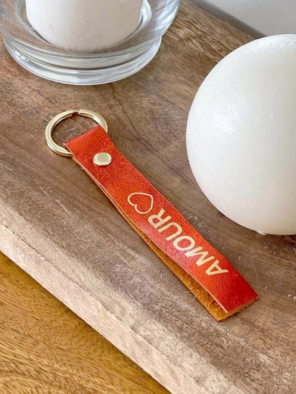 Outlet Porte-Clés En Cuir Orange Daisy Femmes Porte-Clés