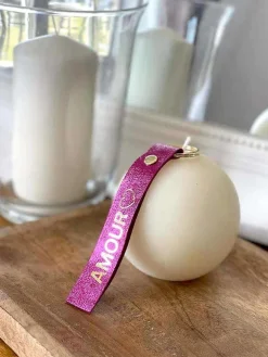 Sale Porte-Clés En Cuir Rose Fushia Daisy Femmes Porte-Clés