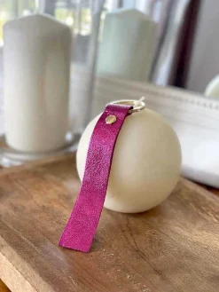 Sale Porte-Clés En Cuir Rose Fushia Daisy Femmes Porte-Clés