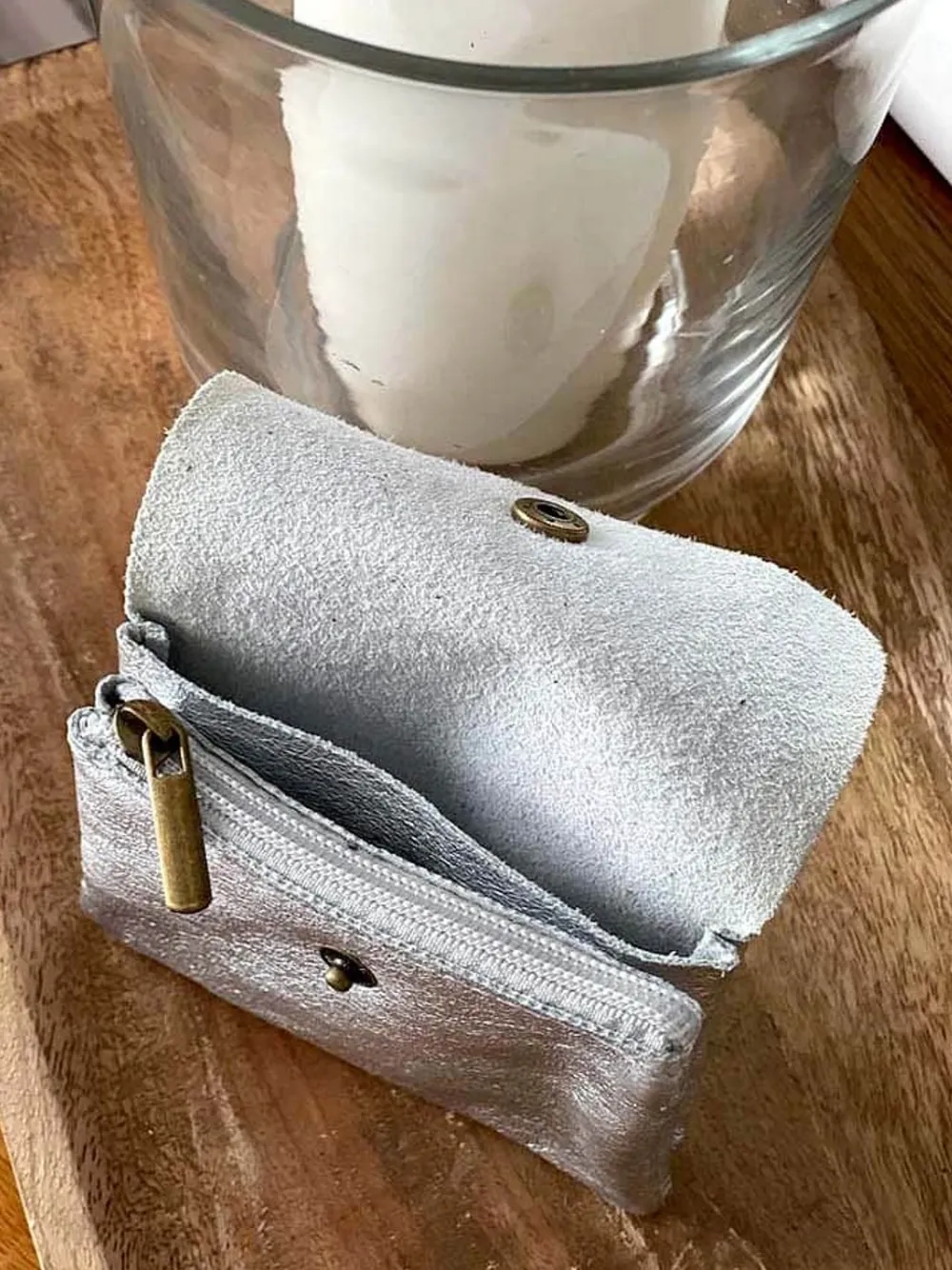 Fashion Porte-Monnaie Gris Argent Anissa Femmes Porte-Monnaie