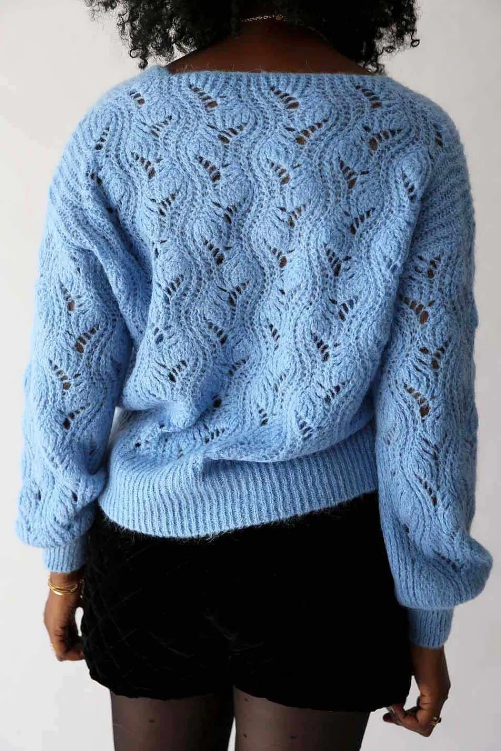 Best Pull Bleu Mohair Leo Femmes Pull