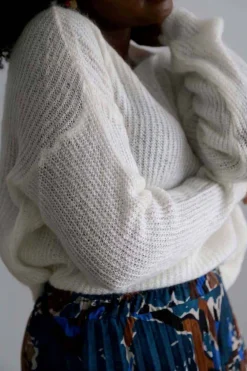 Online Pull Mohair Ecru Coline Femmes Pull