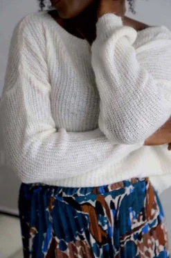 Online Pull Mohair Ecru Coline Femmes Pull