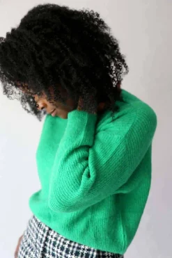 Hot Pull Mohair Vert Coline Femmes Pull