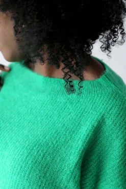 Hot Pull Mohair Vert Coline Femmes Pull
