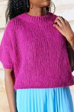 Sale Pull Rose Fushia Romy Femmes Pull