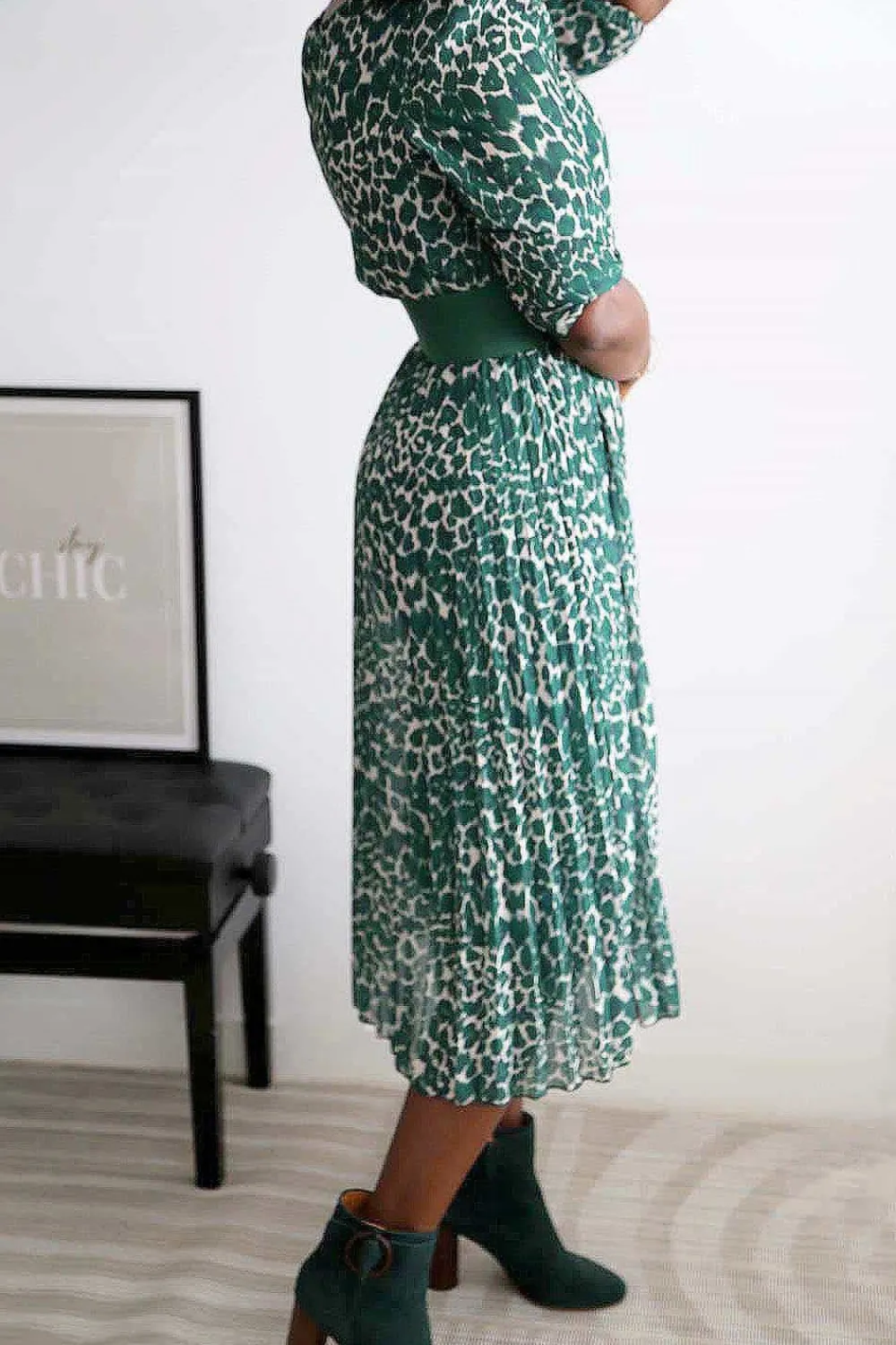 Store Robe Longue Vert Eva Femmes Robe