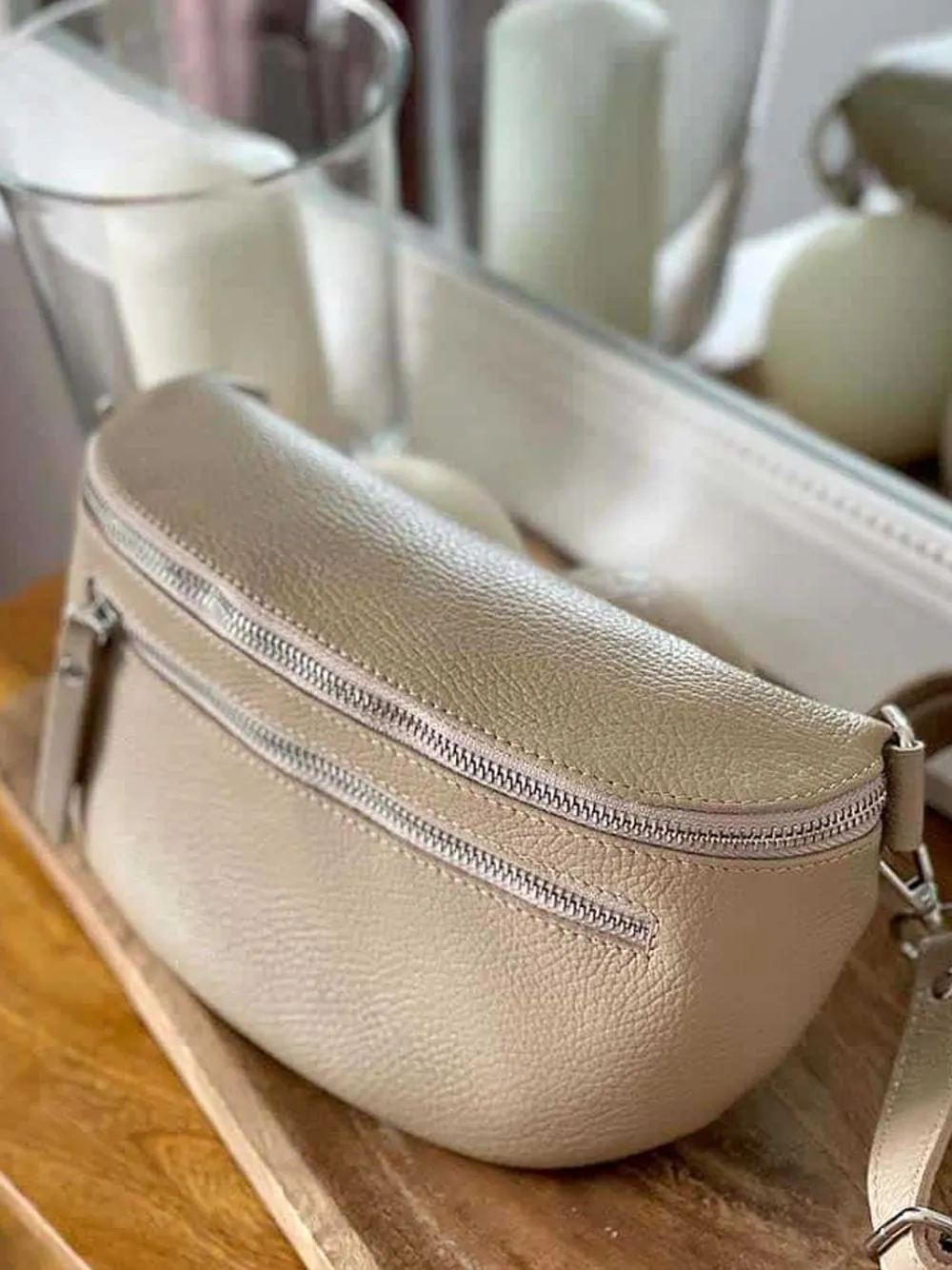 Best Sale Sac Banane Beige Ecru Chelby Femmes Sac Banane