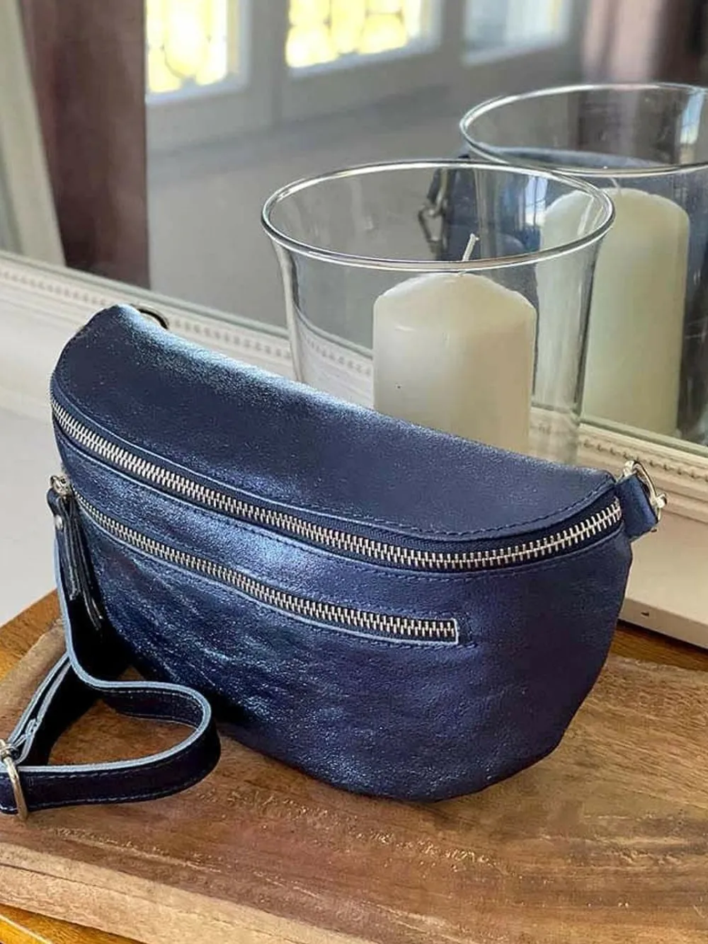 New Sac Banane Bleu Marine June Femmes Sac Banane