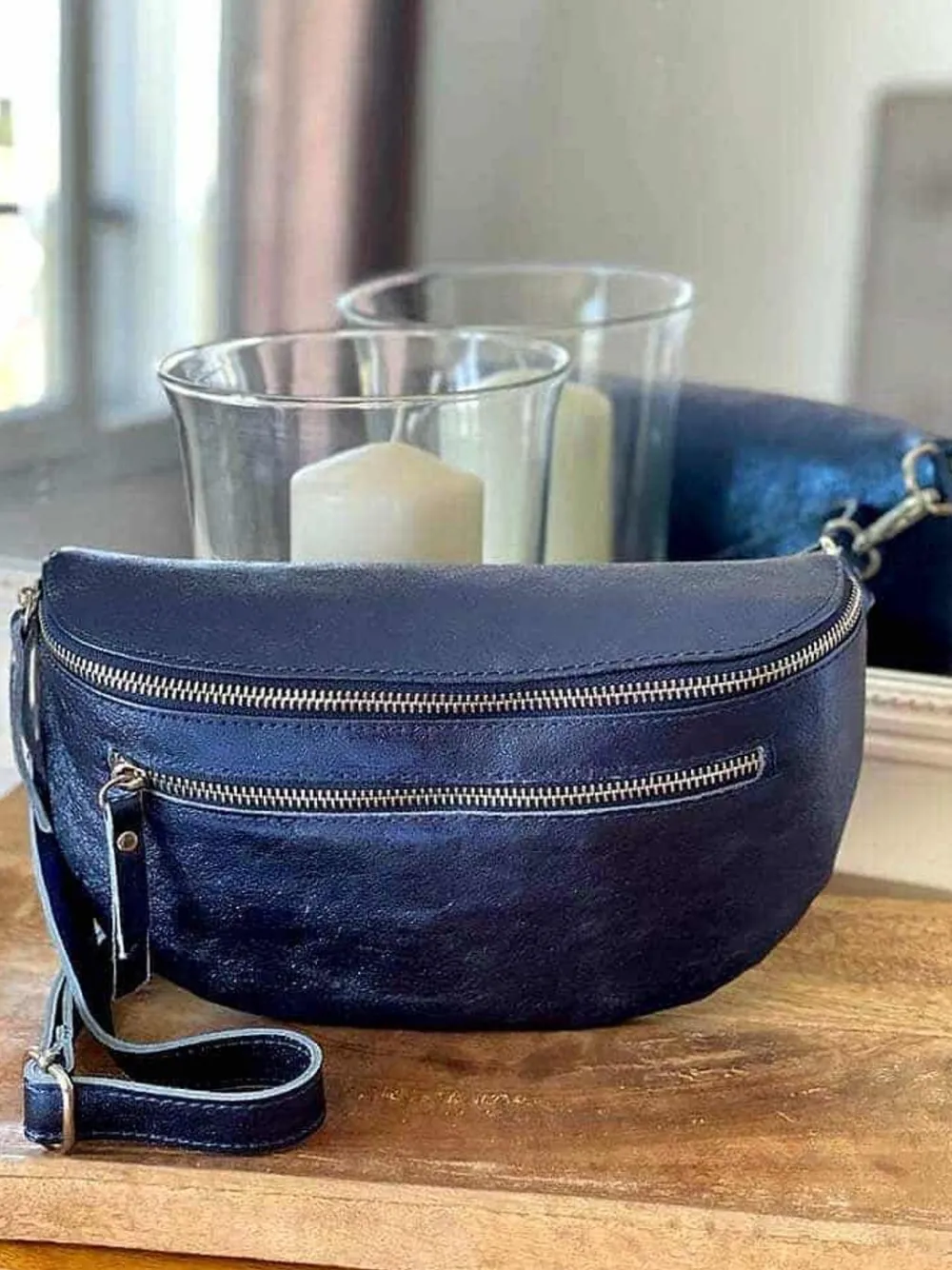 New Sac Banane Bleu Marine June Femmes Sac Banane