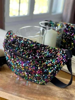 New Sac Banane Rose Multico A Sequins Laumy Femmes Sac Banane