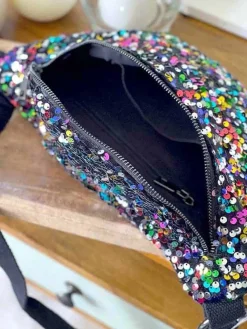 New Sac Banane Rose Multico A Sequins Laumy Femmes Sac Banane