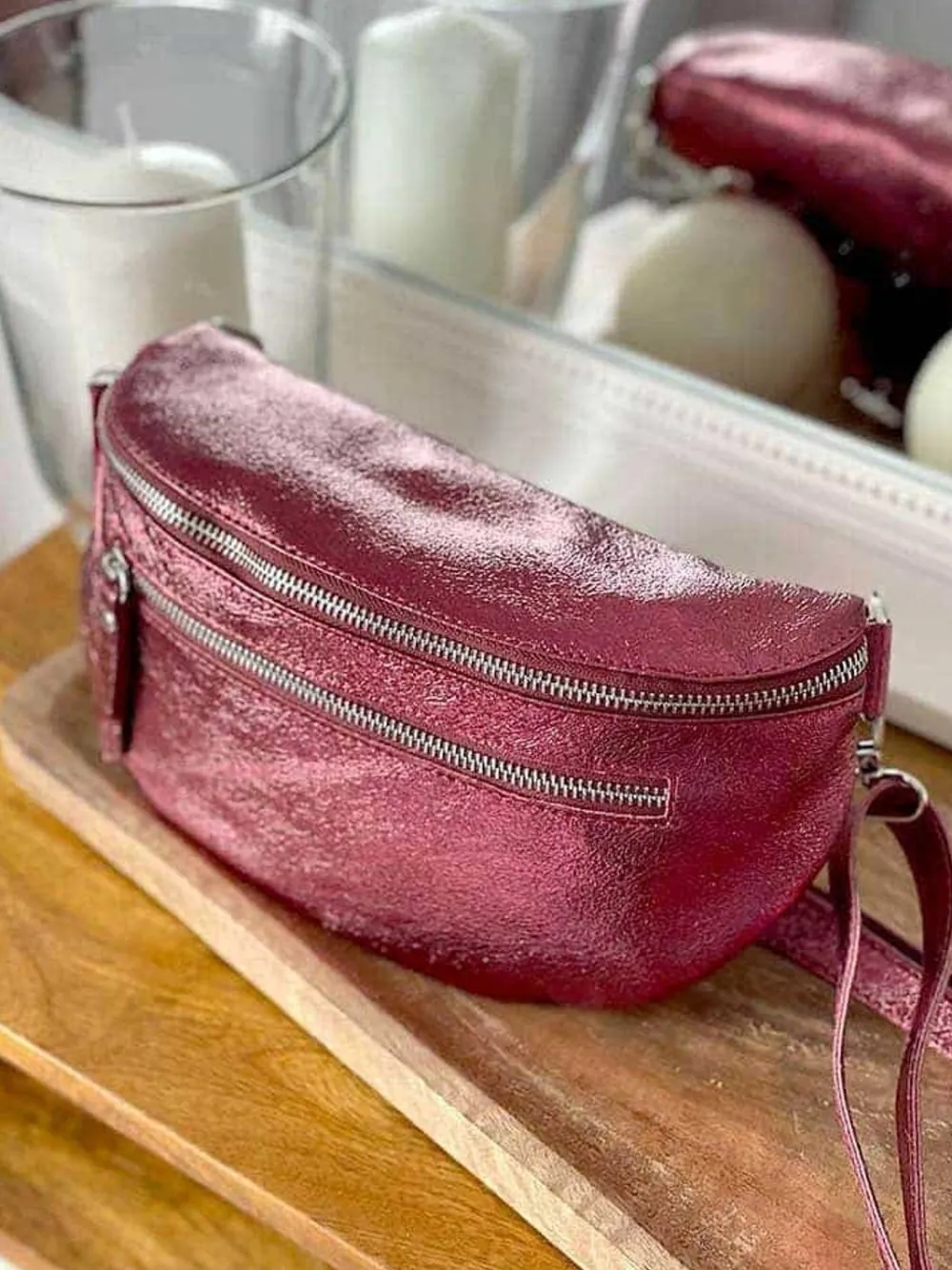 Fashion Sac Banane Rouge Bordeaux June Femmes Sac Banane