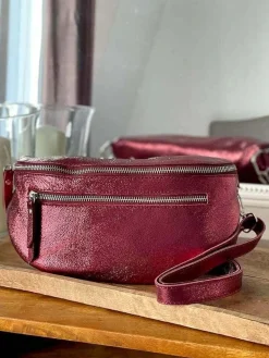 Fashion Sac Banane Rouge Bordeaux June Femmes Sac Banane