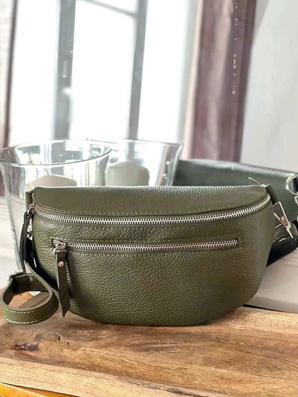 Shop Sac Banane Vert Kaki Chelby Femmes Sac Banane