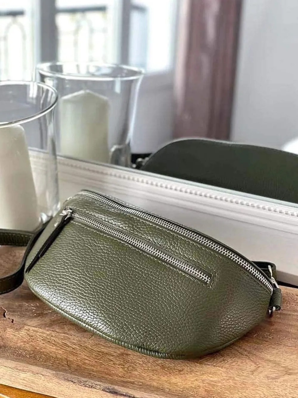 Shop Sac Banane Vert Kaki Chelby Femmes Sac Banane