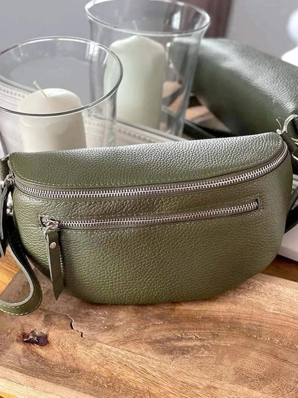 Shop Sac Banane Vert Kaki Chelby Femmes Sac Banane