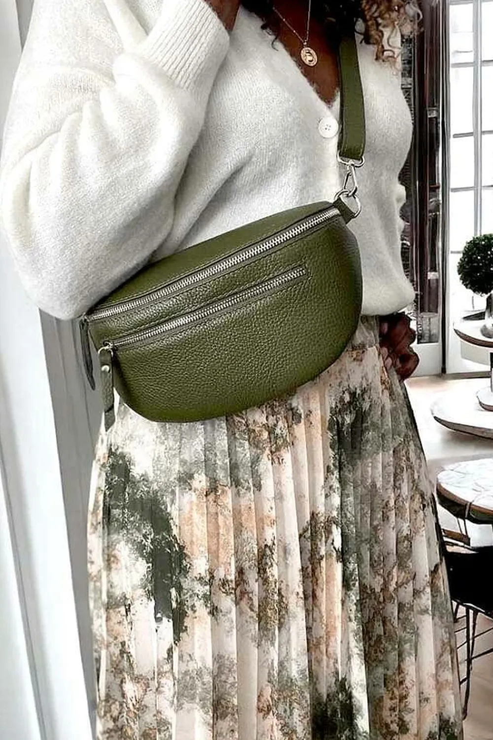 Shop Sac Banane Vert Kaki Chelby Femmes Sac Banane